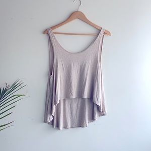 Joan Brown oatmeal cropped tank